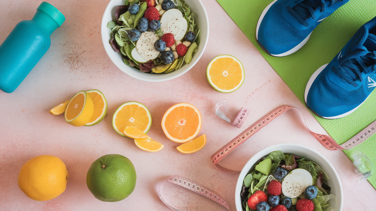 Zdrava žena koja drži jabuku i osmjehuje se